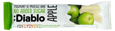 Produktbild von Müsliriegel mit Joghurtüberzug und ohne Zuckerzusatz Diablo Sugar Free Apple, 30 g