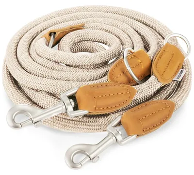 Image de Laisse RUDELKÖNIG Emma beige – laisse extensible de 2,30 m pour chiens de grande et moyenne taille