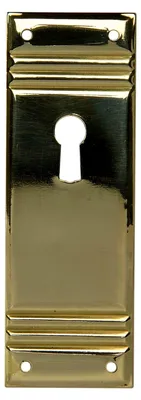 Produktbild von Schlüsselschild im Landhausstil für Möbel - Stehendes Schlüsselblech aus poliertem Messing