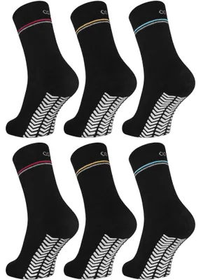 Produktbild von 6 Paar Thermo Stoppersocken mit ABS-Uni- Schwarz & Ringel Gr.35-38