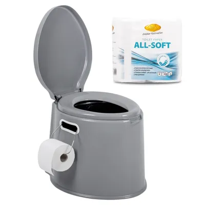Produktbild von ProPlus Campingtoilette 7 L, 40,5 x 49 x 33cm + Toilettenpapier für Wohnwagen
