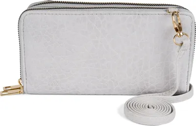 Produktbild von styleBREAKER Damen 2 in 1 Mini Bag Umhängetasche mit genarbter Oberfläche, Geldbörse, Handytasche, Schultertasche 02012364