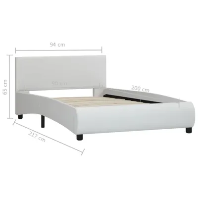Immagine prodotto di vidaXL Struttura letto con LED in Pelle finta bianca 90x200 cm