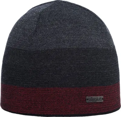 Eisglut Beanie Mütze Rentona Rewoolife mit Strichmuster in rot