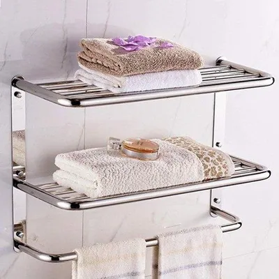 Produktbild von Badkameraccessoire aus Edelstahl - 3 Ebenen - Raumsparend - Für Badezimmer/Küche - Einfache Montage - 55 x 45 x 21 cm - Badezimmerrekordierer