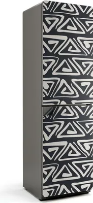 Produktbild von Abstraktes Dreiecksmuster – Magnetische Kühlschrank Abdeckung – Dekorfolie magnetisch Küche – Kühlschrank Magnet Deko – selbstklebende Magnettafel – Magnetfolie für Kühlschranktür – 60x205 cm