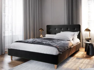 Produktbild von Ehebett mit Stauraum NOOR 2 – 180x200, schwarz