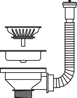 Produktbild von PYRAMIS 521096601 Siebkorbventil manuell mit Ø 92 mm für Einbeckenspülen aus Edelstahl mit Überlauf in der Abtropffläche