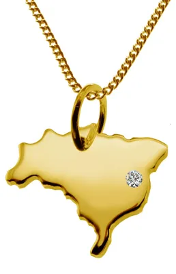 Image de 50cm chaîne + Brésil avec brillant à l'endroit souhaité 585 or
