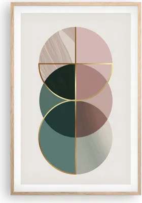 Produktbild von Gerahmtes Poster - Rahmen in heller Eiche - Abstraktion Räder Minimalismus - 61x91,5 cm - Wand Bild - Wanddeko - Wandbilder - Kunstposter - Wandposter - Bilderrahmen - Bilder - P2NPA61x91-4399
