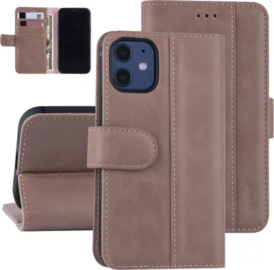 Produktbild von Apple iPhone 12 Mini Pink Book type case - Polyurethanleather