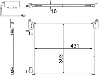 Produktbild von Kondensator, Klimaanlage MAHLE AC 499 000S