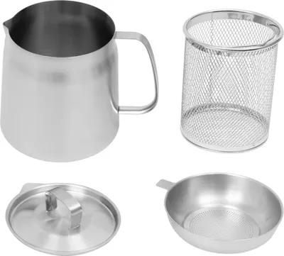 Obrázok produktu pre Fritéza z nehrdzavejúcej ocele – fritéza s košíkom – objem 2 l – nehrdzavejúca oceľ 304 – olejové sito – svetlošedá farba
