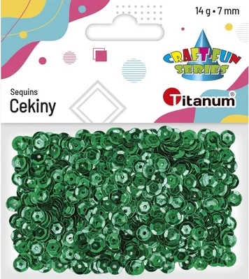 Produktbild von Runde Pailletten 7mm x 14g metallisch grün Titanum