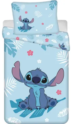 Produktbild von Jerry Fabrics JERRY FABRICS Leinen inklusive Lilo und Stitch Blue Baumwolle, 140/200, 70/90 cm