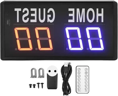 Image de Système électronique de score pour le basket-ball et le volley-ball avec télécommande - Tableau d'affichage numérique portable à poser sur une table
