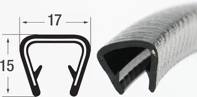 Produktbild von KS9-12S Kantenschutzprofil schwarz Klemmbereich 9-12 mm / 17x15 mm