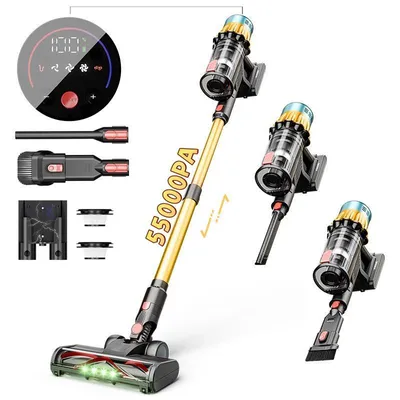 Produktbild von 650W Akku-Staubsauger, 55kPa bürstenloser Staubsauger, LED Handstaubsauger Kabellos, SmartDisplay, für Bodenteppiche,6 in 1 akkustaubsauger,50Min,1.2L