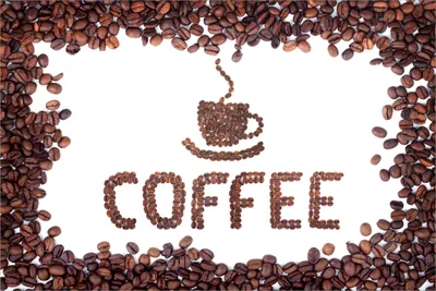 Produktbild von Wallario Poster - Kaffee Schrift aus Kaffeebohnen, Kunstdruck Größe: 61 x 91,50 cm