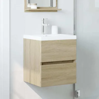 Produktbild von Eleganter Möbel Waschbeckenunterschrank Sonoma-Eiche 41x38,5x45cm Holzwerkstoff - CJG820505 - Badezimmerschränke