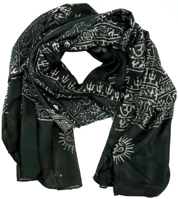 Produktbild von Dünnes Baba Tuch, Benares Lunghi - Schwarz, Uni, Viskose, 180*95 cm, Sarongs & Tücher