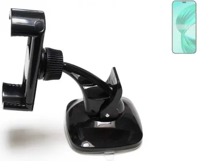 Produktbild von K-S-Trade kompakte Handy-Halterung Windschutzscheibe kompatibel mit Honor 90 Smart Armaturenbrett schwarz Autohalterung KFZ Halter Scheiben-Halterung