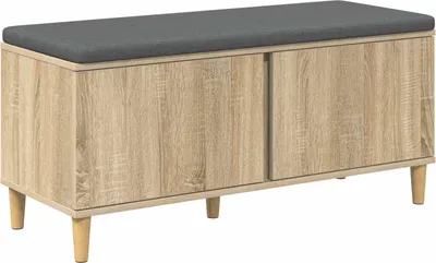 Obrázek produktu pro Chodbičková lavice s polštářem Sonoma dub 100 x 38 x 46 cm