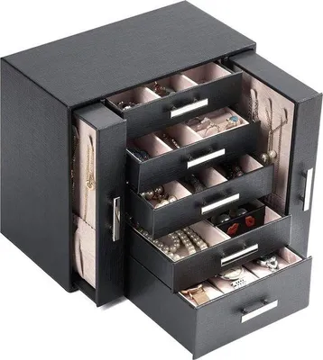 Produktbild von Famanu Schmuckbox - Elegante Aufbewahrung für Damen und Mädchen - 7 Schubladen - JJB007B