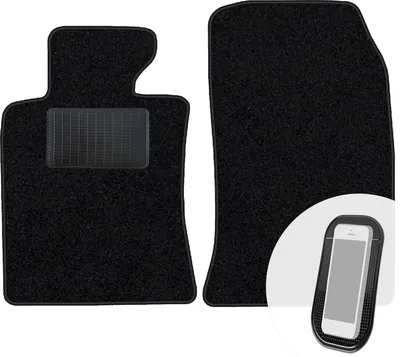 Produktbild von moto-MOLTICO Vorne Fußmatten Auto Velours Autoteppiche Schwarz Automatten Set 2-teilig passend für MINI Clubman ab 2007