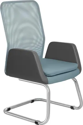 Produktbild von Modern Chefsessel stilvoll Gepolsterter Textil Bürostuhl blau Neuer Stuhl