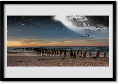Produktbild von Bild 100x70 MDF-Rahmen Wandkunst Ocean Beach Landschaft