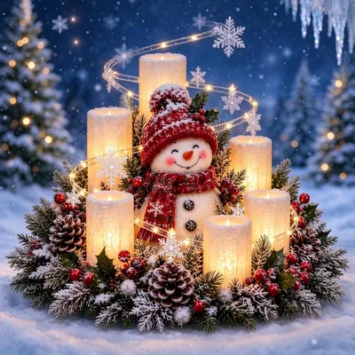 Produktbild von Beleuchtete Schneemann Weihnachtsdeko für den Tisch für Haushalt und Wohnbereich