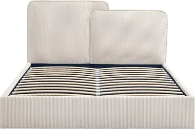 Produktbild von Bett mit Stauraum 180 x 200 cm – Cordvelours – Beige – NAYOLA
