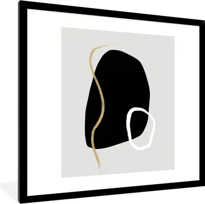 Produktbild von MuchoWow® Gerahmtes Poster Minimalismus - Abstrakt - Design 40x40 cm - Poster mit Schwarzem Bilderrahmen Wandposter Rahmen Foto Bilder - Mit Rahmen - Wanddekoration Schlafzimmer