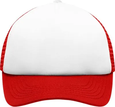 Produktbild von 5 Panel Polyester Mesh Cap for Kids white/red, Gr. one size