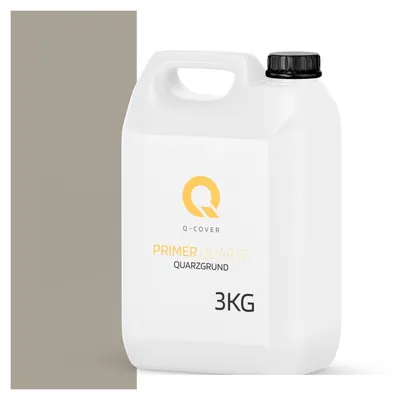 Produktbild von Q-Cover Quarzgrund Für Beton Architekt 3 Kg Hellgrau Grundiermittel Grundierung Haftgrund Putzgrund Fassadenputz Mosaikputz Beton Ca. 10 M2