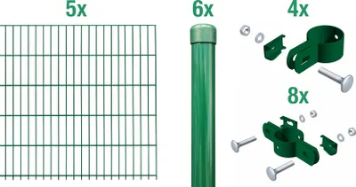 Image de Alberts set complet de treillis à double barre 10 m 100 cm 6/5/6 vert