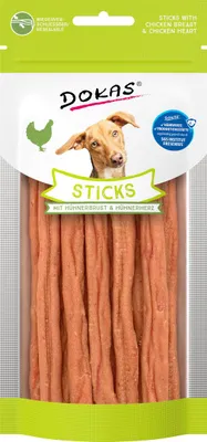 Produktbild von DOKAS - Sticks mit Hühnerbrust & Hühnerherz 1er Pack (1x60g)