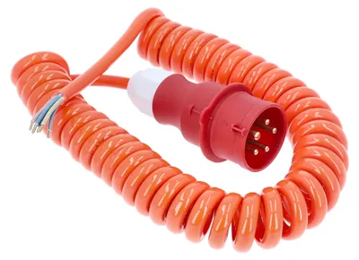 Image de AS SCHWABE CEE Câble spiralé de chantier avec fiche CEE & extrémité ouverte (400V / 16A)