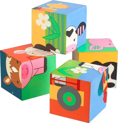 Obrázok produktu pre Orange Tree Toys Drevené stavebné kocky – Farma (4 diely) 5060541943544