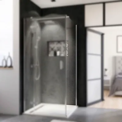 Produktbild von Seitenwand für Drehtür Breuer Panorama 80 cm Dekor Intima Profilfarbe chrom
