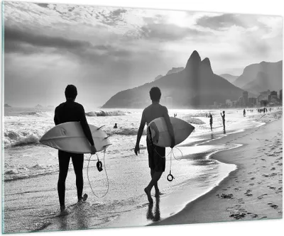 Produktbild von Bilder auf glas - Meer Welle Surfen - 100x70cm - Glasbilder - Wandbilder - Kunstdruck - zum Aufhängen bereit - Wanddekoration aus Glas - Glas Bilder - Wandbild auf Glas - Einteilig - GAA100x70-3745