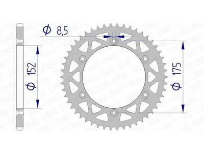 Produktbild von SP 1074475004 AFAM Aluminiumritzel hinten 13508 - 520 passend fuer YAMAHA IT 175