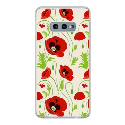 Produktbild von MuchoWow® Handyhülle Schutzhülle Hülle für Samsung Galaxy S10e Blumen - Mohn - Muster Silikon Softcase Handy Hülle - Handy