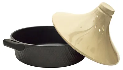 Produktbild von COOK CONCEPT Tajine aus Aluminiumguss Alle Herdarten 28 cm Schwarz und Beige
