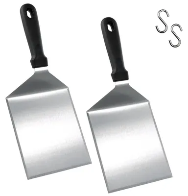Zdjęcie produktu dla Szpatułka do grilla, łopatka do patelni ze stali nierdzewnej, idealna do grillowania, gotowania na płycie Teppanyaki, przygotowywania steków i warzyw