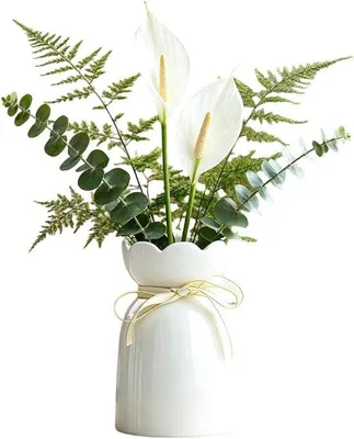 Productafbeelding van Keramische Vaas - Decoratieve Pot - Woonkamer Decoratie - Elegante Stijl - 15x10x9 cm - Wit
