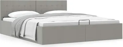 Immagine prodotto di Letto contenitore idraulico in tessuto grigio chiaro 180×200 cm