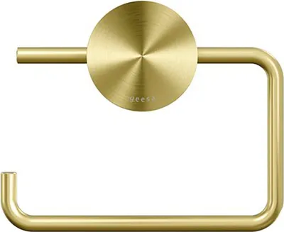 Produktbild von Geesa Toilettenpapierhalter Opal zum Schrauben Klopapierhalter zum Bohren, gold gebürstet