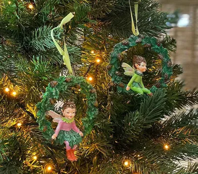 Produktbild von Christbaumschmuck Waldfee Tannenkranz 2 Stück Christbaumanhänger Elfen Weihnachten